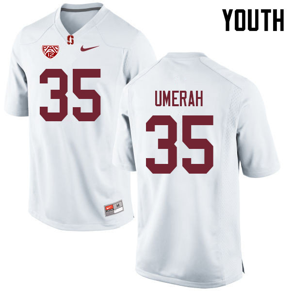 Youth #35 Tobe Umerah Stanford Cardinal College Football Jerseys Sale-White